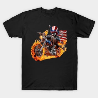 Patriot Skeleton Rider by focusln T-Shirt